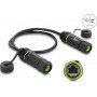 Delock RJ45 ligzdas uz RJ45 ligzdas Cat.6A dubultais kabeļa savienotājs ar M20 x 1.5 mm vītni, IP68 putekļu un ūdens necaurlaidīgs, 0.5 m, melns (91839)