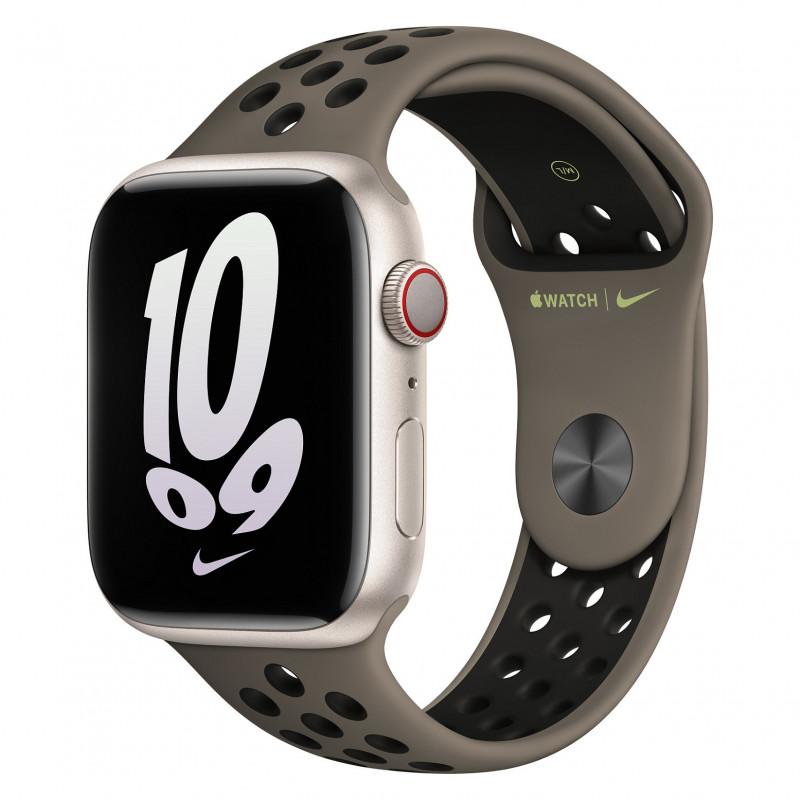 Apple Watch Nike Sport Band 45mm - Olīvzaļš pelēks/Melns
