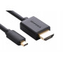 Ugreen Micro HDMI uz HDMI kabelis, 2 m, 4K, melns