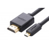 Ugreen Micro HDMI uz HDMI kabelis, 2 m, 4K, melns