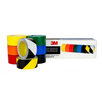 3M 471 mīkstās PVC lentes 5S krāsu kodēšanas iesācēju komplekts, 6 ruļļi, dažādās krāsās (7100123108)