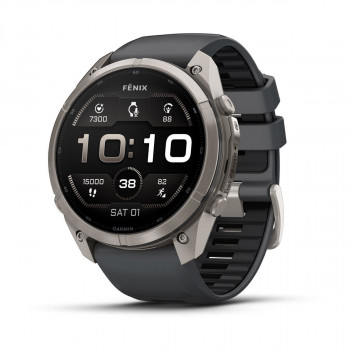 Garmin Fenix 9 Pro viedpulkstenis – 51 mm titāna korpuss ar grafīta/melnu silikona siksniņu