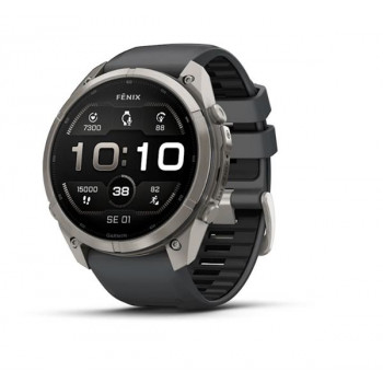 Garmin Fenix 9 Pro viedpulkstenis – 51 mm titāna korpuss ar grafīta/melnu silikona siksniņu