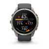 Garmin Fenix 9 Pro viedpulkstenis – 51 mm titāna korpuss ar grafīta/melnu silikona siksniņu