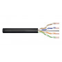 DIGITUS Cat6 U/UTP āra instalācijas kabelis, ar gēla pildījumu, PE, AWG 23/1, 305 m spole, melns