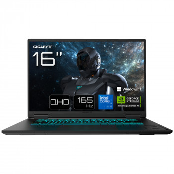 Gigabyte Gaming A16 Pro portatīvais dators - Intel Core 7 240H, 32GB RAM, 1TB SSD, NVIDIA GeForce RTX 5080, Windows 11 Home, franču klaviatūra (AZERTY)