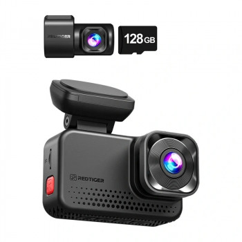 REDTIGER VC70 Wi-Fi 4K + 2.5K automašīnas videokamera ar 128GB karti