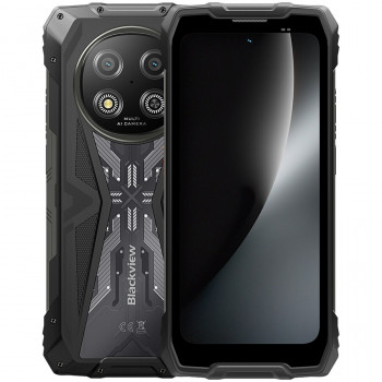 Blackview ROCK 2 5G viedtālrunis 12GB/256GB, 6,67 inch HD+ 120Hz, Unisoc T8100, 15000 mAh, NFC, MIL-STD-810H, Android 16, melns