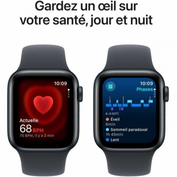Apple Watch SE (GPS) 40 mm, Midnight alumīnija korpuss ar Midnight sporta siksniņu – S/M