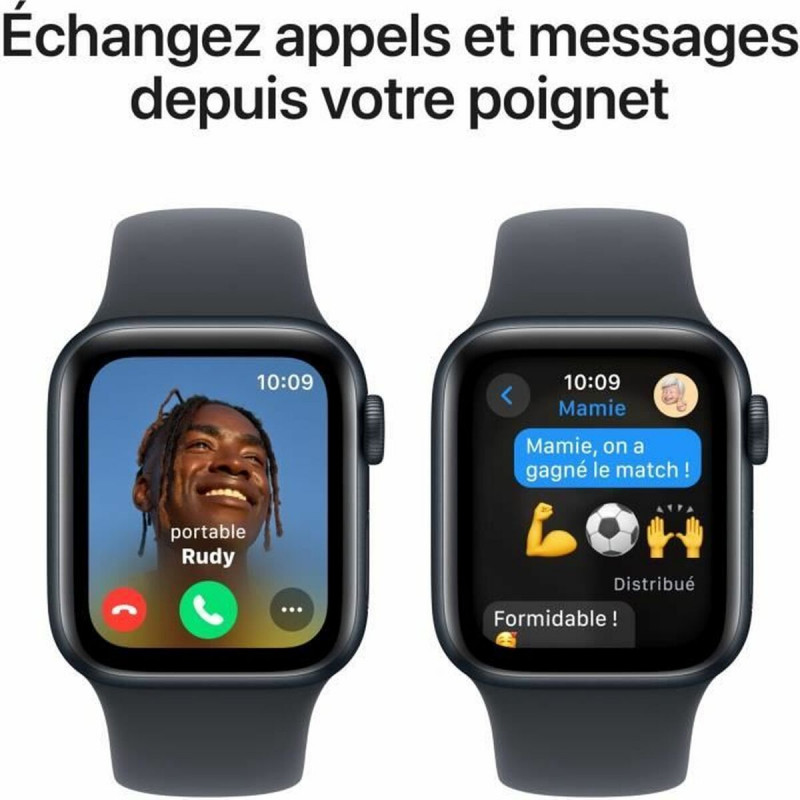 Apple Watch SE (GPS) 40 mm, Midnight alumīnija korpuss ar Midnight sporta siksniņu – S/M