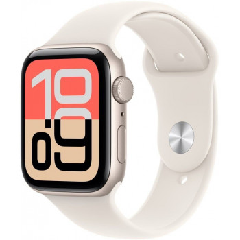 Apple Watch SE 3 (2025) GPS 40mm, Starlight alumīnija korpuss, Starlight sporta siksniņa S/M (MEH34)