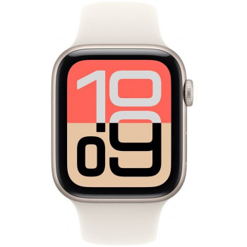 Apple Watch SE 3 (2025) GPS 40mm, Starlight alumīnija korpuss, Starlight sporta siksniņa S/M (MEH34)