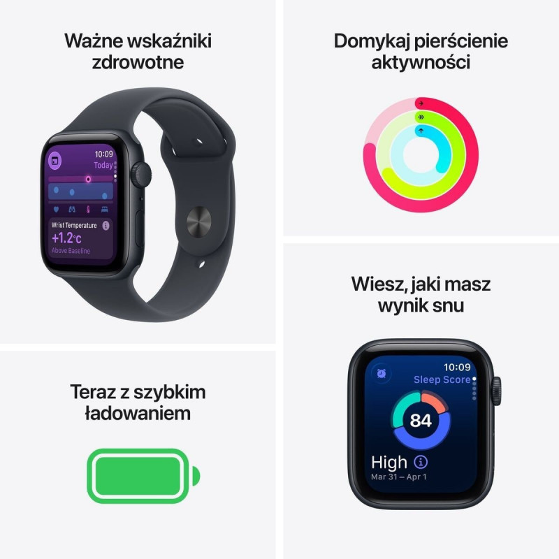 Apple Watch SE 3 (2025) GPS 40mm, Starlight alumīnija korpuss, Starlight sporta siksniņa S/M (MEH34)