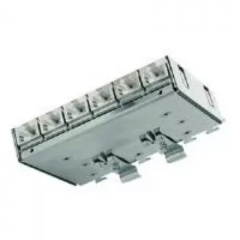 Telegärtner Cat.6A komutācijas panelis (dziļais) DIN sliedei ar TS adapteri, 6x RJ45 ligzdas (J02021A0055)