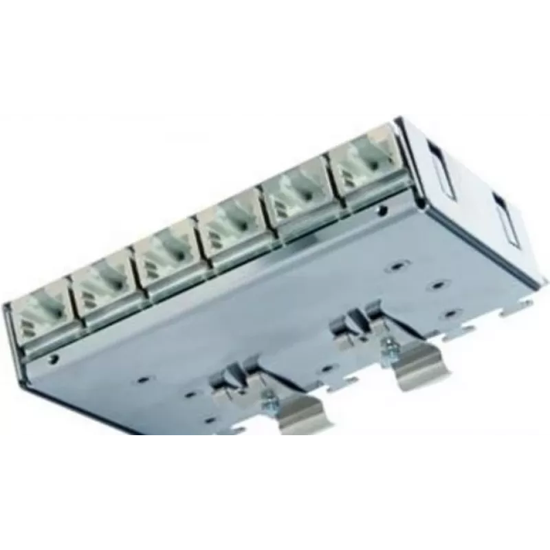 Telegärtner Cat.6A komutācijas panelis (dziļais) DIN sliedei ar TS adapteri, 6x RJ45 ligzdas (J02021A0055)