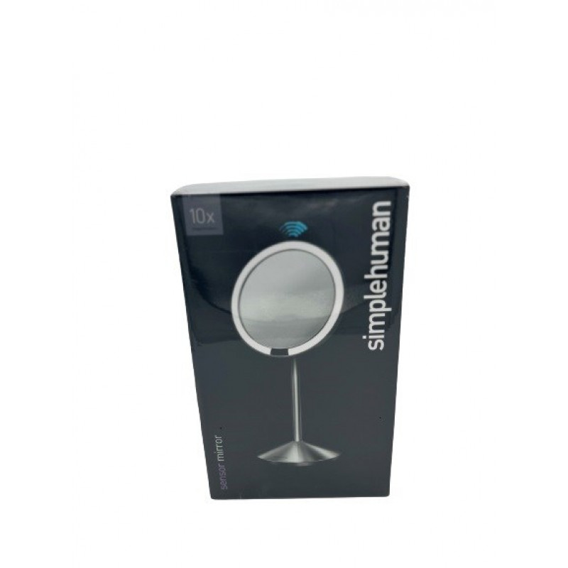simplehuman salokāmais kosmētiskais spogulis ar sensoru, 12 cm, uzlādējams, matēts nerūsējošais tērauds