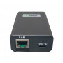 Microconnect POEINJ-60W-USBC gigabitu PoE inžektors, IEEE 802.3af/802.3bt, 100 m, melns