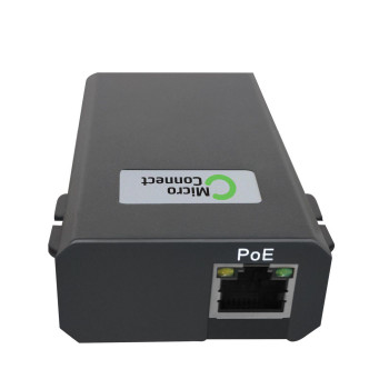 Microconnect POEINJ-60W-USBC gigabitu PoE inžektors, IEEE 802.3af/802.3bt, 100 m, melns