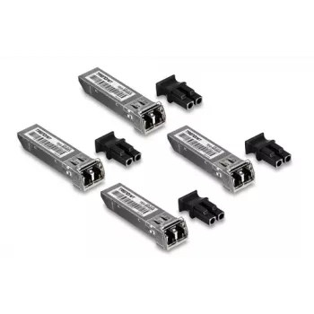 TRENDnet TEG-MGBSX/4 SFP (Mini-GBIC) transceiver modulis, LC daudzmodu, līdz 550 m, 850 nm, TAA atbilstīgs (4 gab. iepakojums)