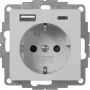 Gira kontaktligzda ar USB, pelēka (2459015)