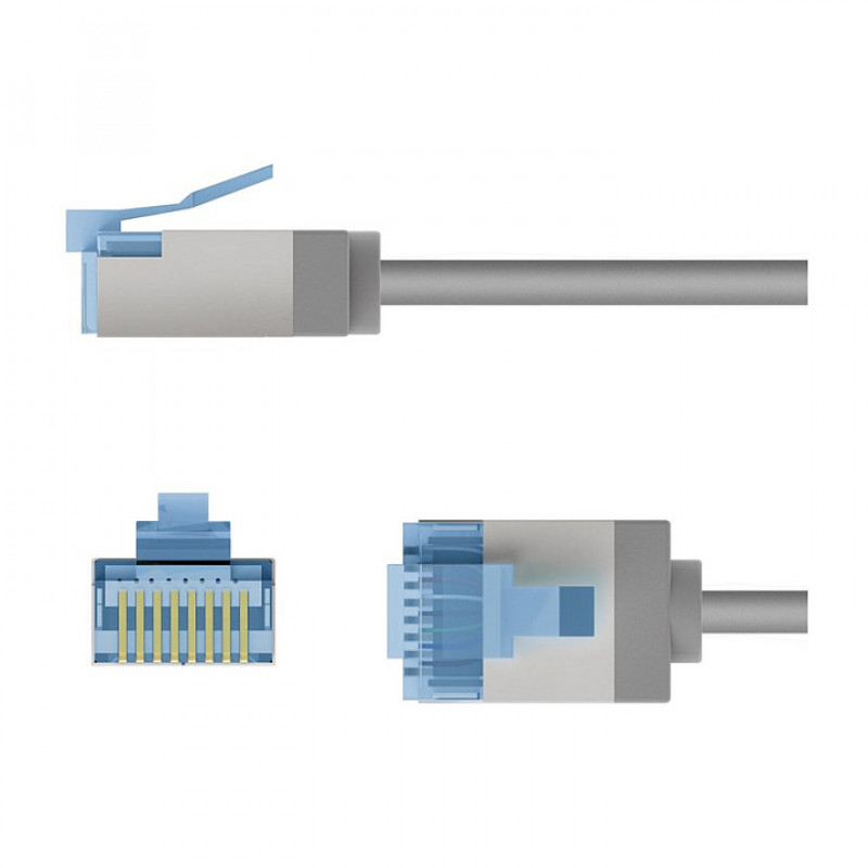 Goobay Slim Cat6a U/FTP tīkla kabelis RJ45, 1 m, pelēks