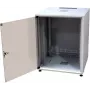 IT-Budget 19 inch Tīkla skapis SJB, 12U, WxD 600x600 mm, Stikla durvis, Aizmugures panelis, Gaiši pelēks (W-3987-01-02-011-BBL)