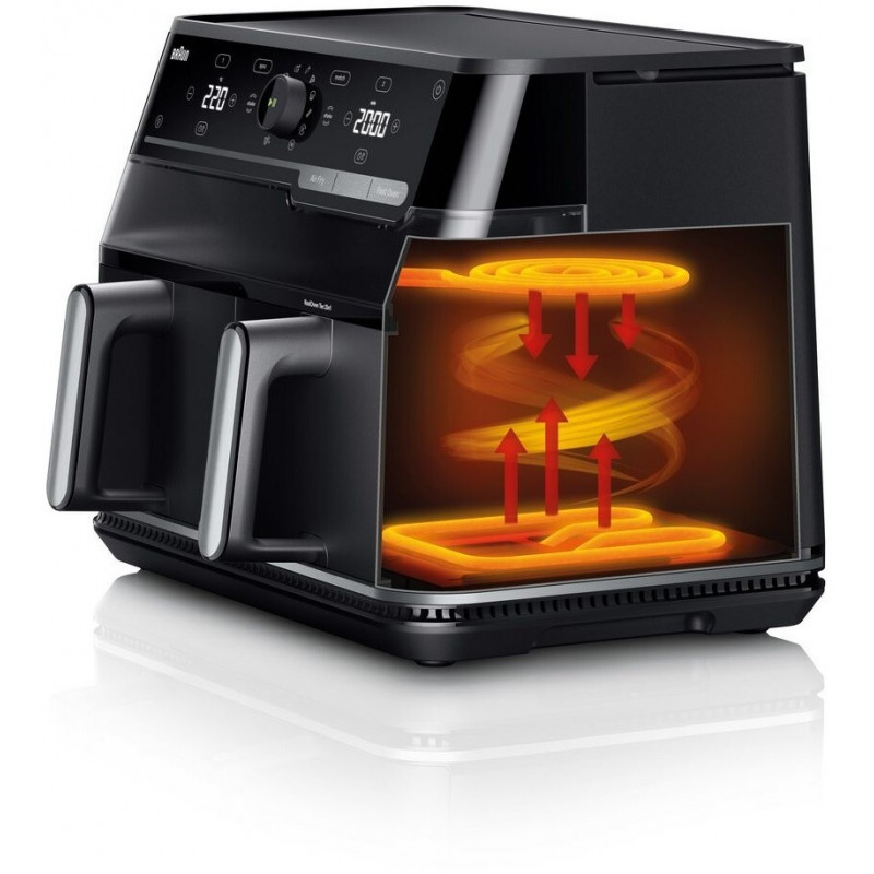 Braun TD5053IBK divu grozu gaisa friteris, 5 + 5 L