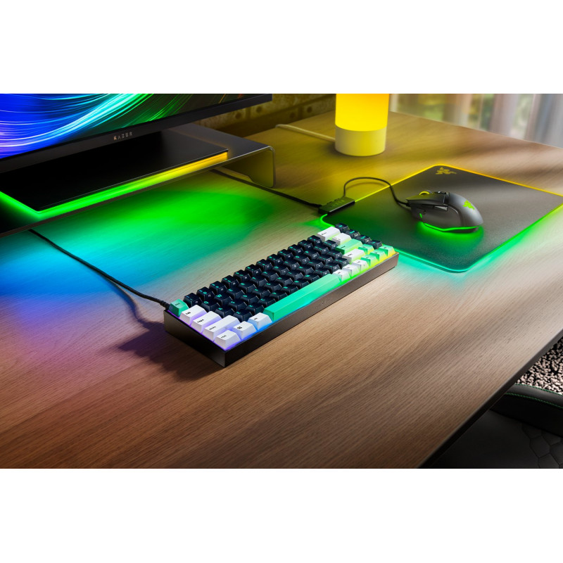 Razer Reclusa X Mini 65% mehāniskā spēļu klaviatūra, vadu, US, Razer mehāniskie slēdži Gen-3 (taustāmi), melna