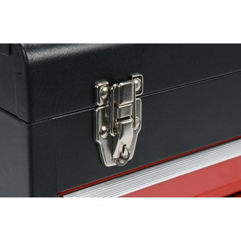 Yato YT-08874 maza izmēra detaļu un instrumentu kaste, nerūsējošais tērauds, melna/sarkana