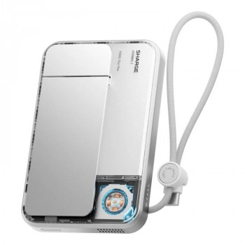 SHARGE ICEMAG 3 pārnēsājamais akumulators, 10 000 mAh, 25 W Qi2, 35 W USB-C, balts