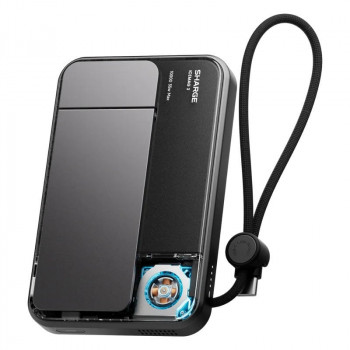 SHARGE ICEMAG 3 pārnēsājamais akumulators, 10 000 mAh, 25 W Qi2, 35 W USB-C, melns