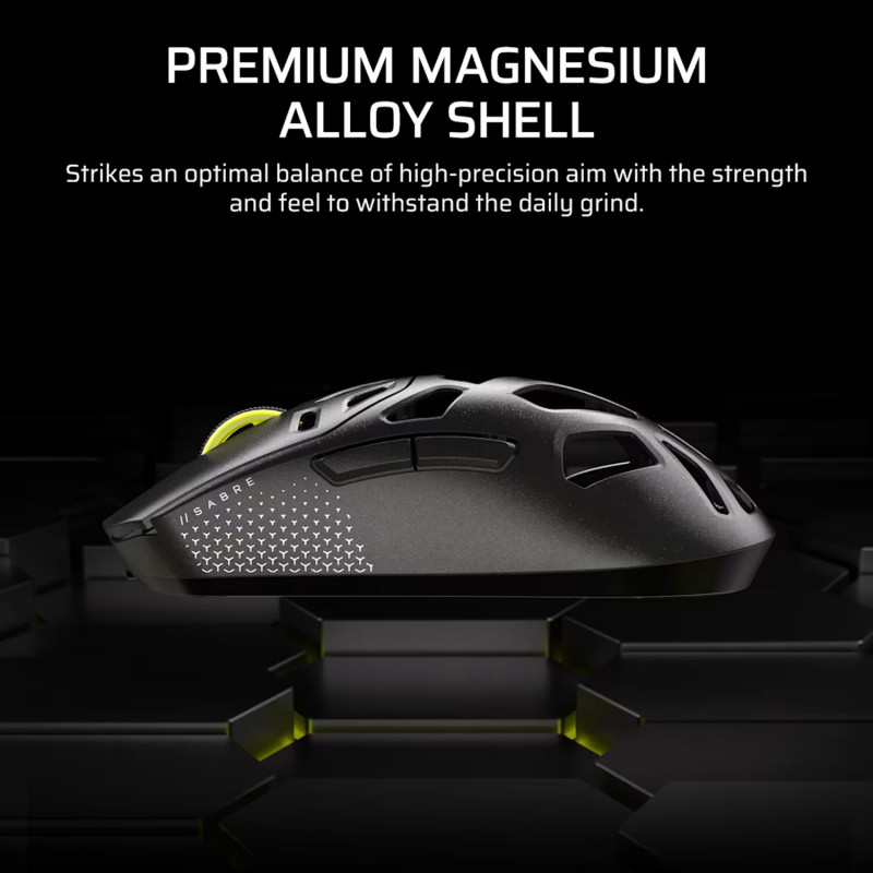 Corsair SABRE V2 PRO bezvadu spēļu pele, 2.4GHz / Bluetooth / USB-C, melna (CH-931G100-WW)