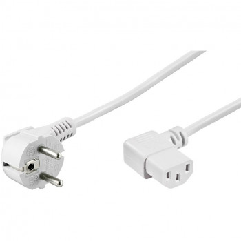 DSIT leņķiskais barošanas kabelis Schuko uz IEC C13, 2 m, balts