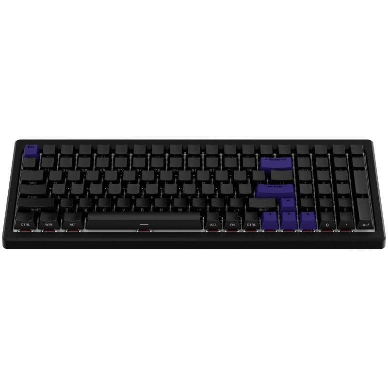 Ducky Cushion 98 spēļu klaviatūra, 96%, US izkārtojums (ANSI), Shush zaļie slēdži - matēti melna