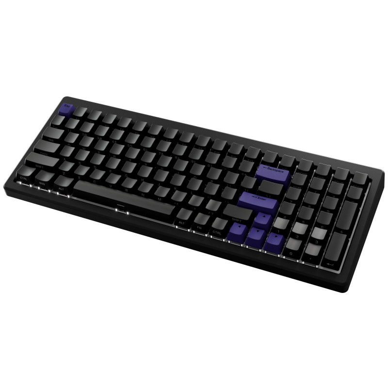 Ducky Cushion 98 spēļu klaviatūra, 96%, US izkārtojums (ANSI), Shush zaļie slēdži - matēti melna