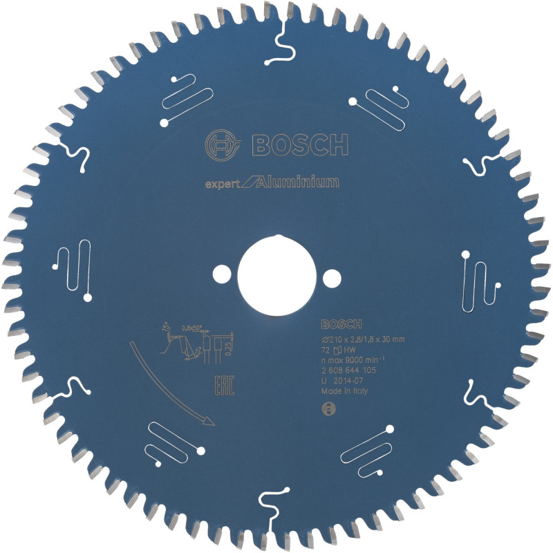 Bosch Expert for Aluminium ripzāģa asmens Ø 210 mm, 72 zobi, urbums 30 mm (2608644105)