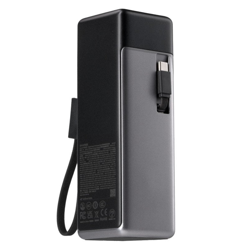 SHARGE HyperTower 170 pārnēsājamais akumulators, 25 000 mAh, 170 W, 4 vienā, melns