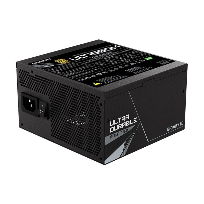 GIGABYTE UD750GM 750W ATX barošanas bloks, 80+ Gold, pilnībā modulārs