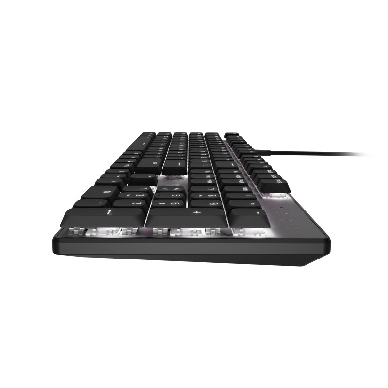 Natec Amberjack vadu tastatūra, US izkārtojums, lineāri karstmaiņas slēdži, balts fona apgaismojums, anti-ghosting, makro ierakstīšana, melna/pelēka (NKL-2391)
