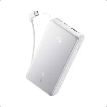 Anker Zolo 20000 mAh USB-C 22.5W baltais pārnēsājamais akumulators