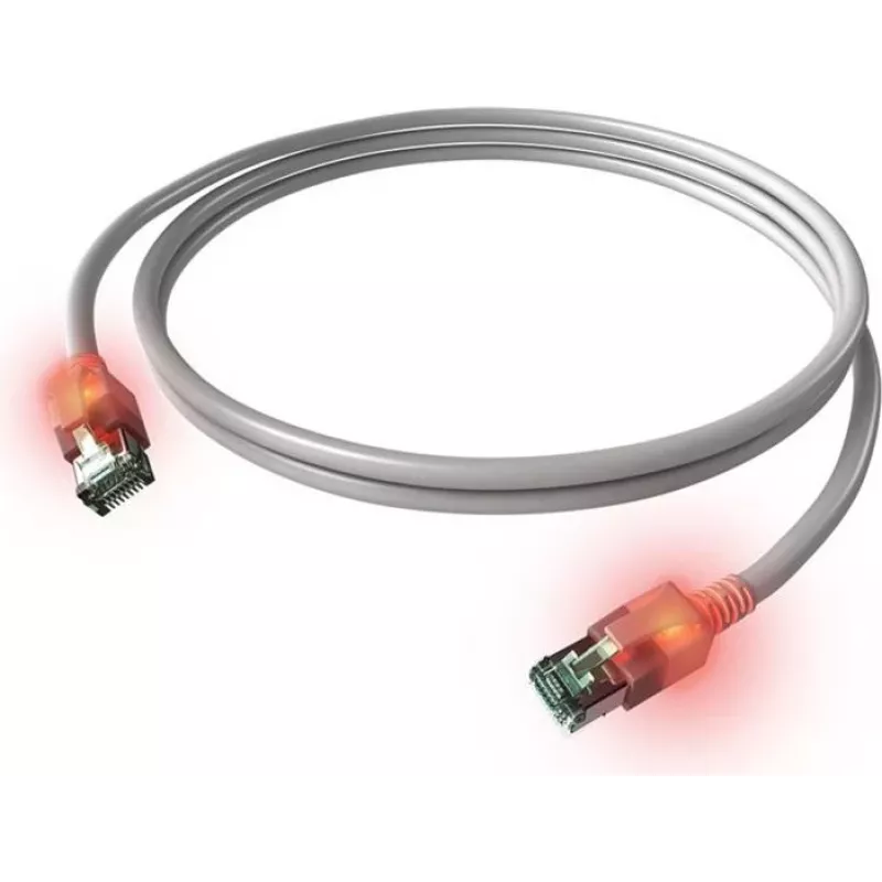ZVK EasyLan Cat6a LED patch kabelis RJ45, ekranēts, 7,5 m, tirkīza