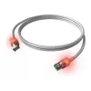 ZVK EasyLan Cat6a LED patch kabelis RJ45, ekranēts, 7,5 m, tirkīza