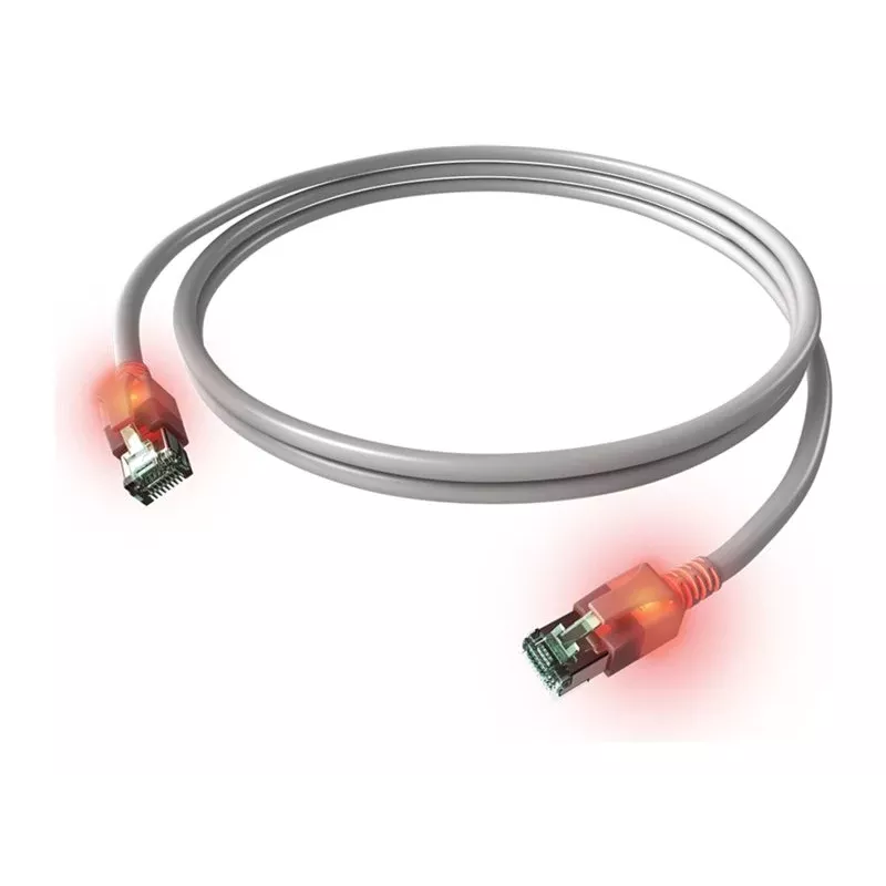 ZVK EasyLan Cat6a LED patch kabelis RJ45, ekranēts, 7,5 m, tirkīza