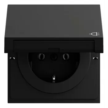 Gira 445474 SCHUKO kontaktligzda KD, System 70, melna