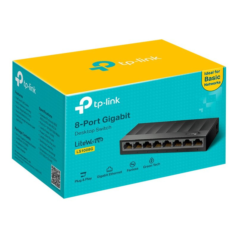 TP-Link TL-LS1008G komutators, 8x 10/100/1000 Mbps