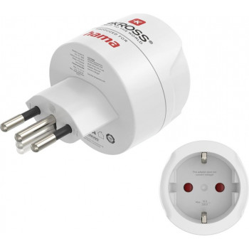 Hama ceļojumu adapteris, J, L, N tips, 3 kontaktu, Šveicei, Itālijai un Brazīlijai