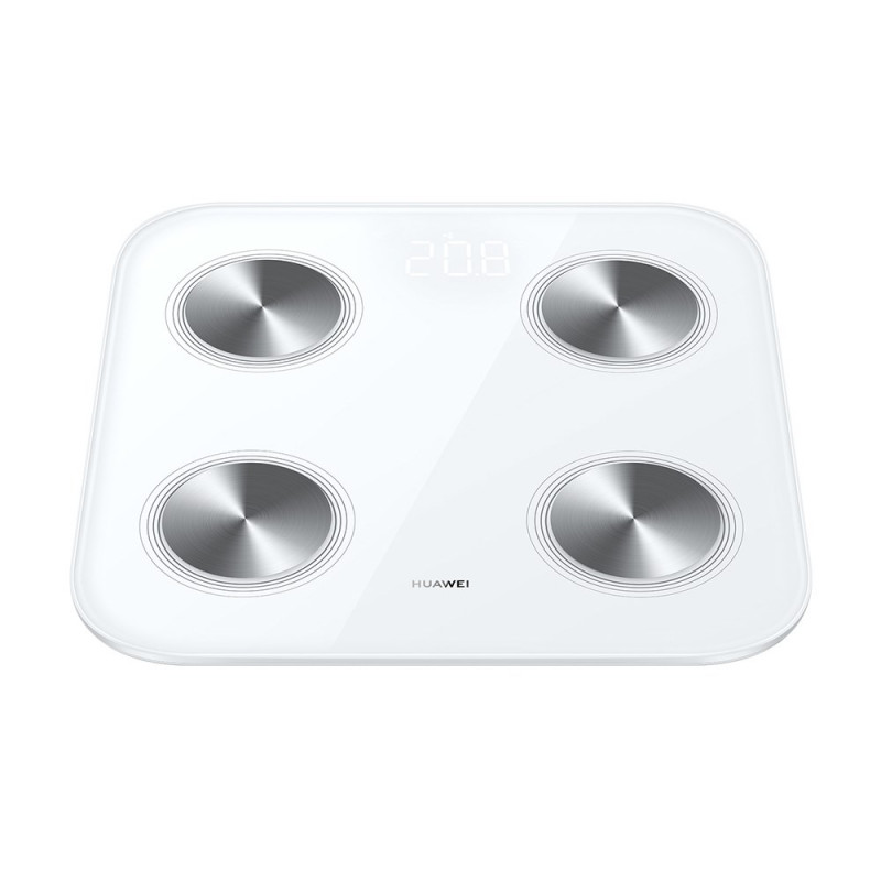 Huawei Scale 3 Bluetooth Edition balts / viedie personīgie svari / rūdīts stikls / WiFi un BT / līdz 150 kg / Android un iOS