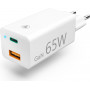 Hama lādētājs GaN, USB-C jaudas piegāde (PD) + USB-A QC3.0, 65W, balts