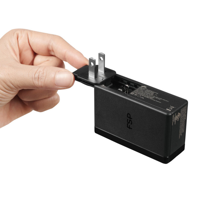 FSP 65W PD USB Type-C barošanas adapteris ar divu kontaktu kontaktdakšu