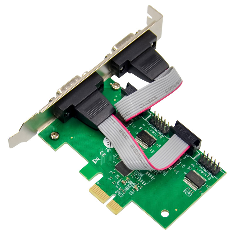 InLine® PCIe x1 interfeisa karte, 4x RS-232, zema profila